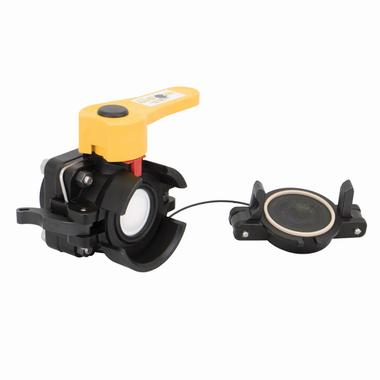 2-inch Poly DM Male X Male NPT w/ Low Profile Handle | DMMT201A | Banjo Corporation | Category-Valve, Connector Type-Male Dry Mate, Connector Type-Male NPT