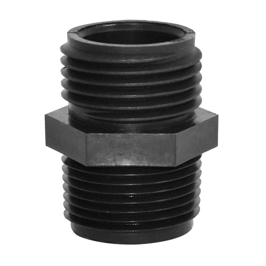 PP Elbow 3/4-inch MGHT X 3/8-inch MNPT | E3438P | TerreMax | Category-Adapter, Connector Type-Male GHT, Connector Type-Male NPT