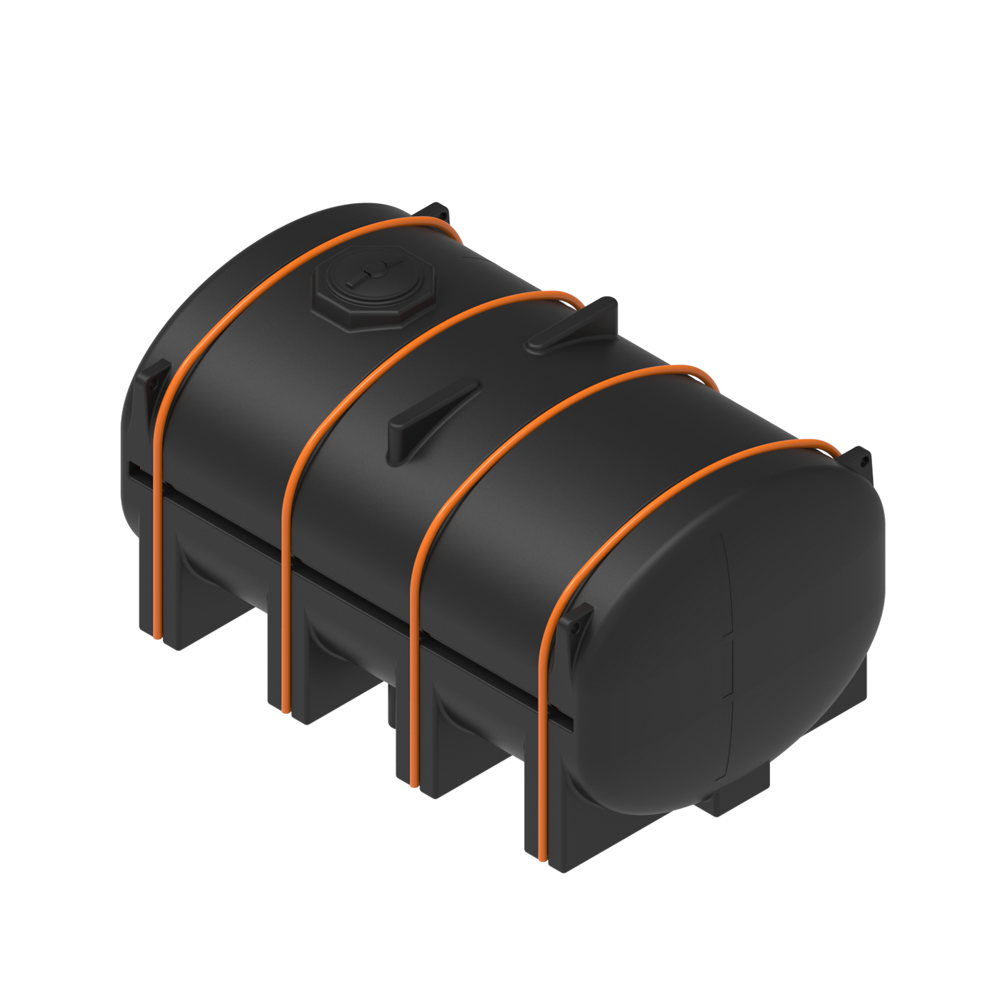 3250 Gallon Flat-Bottom Elliptical Leg Tank with Mounting Hoops