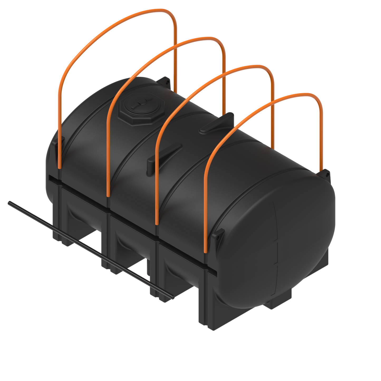 3250 Gallon Flat-Bottom Elliptical Leg Tank with Mounting Hoops