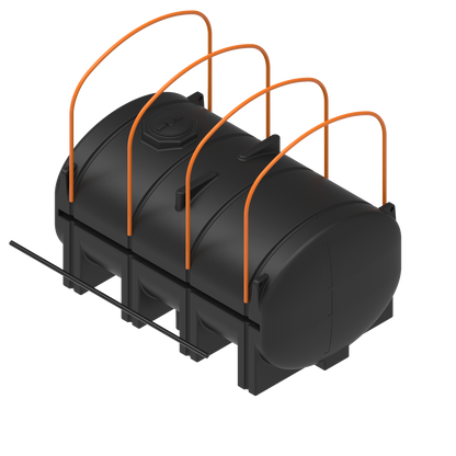 3250 Gallon Flat-Bottom Elliptical Leg Tank with Mounting Hoops