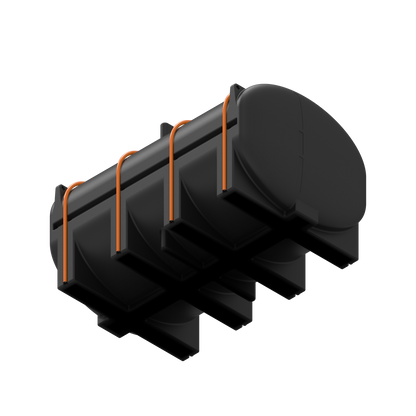 3250 Gallon Flat-Bottom Elliptical Leg Tank with Mounting Hoops
