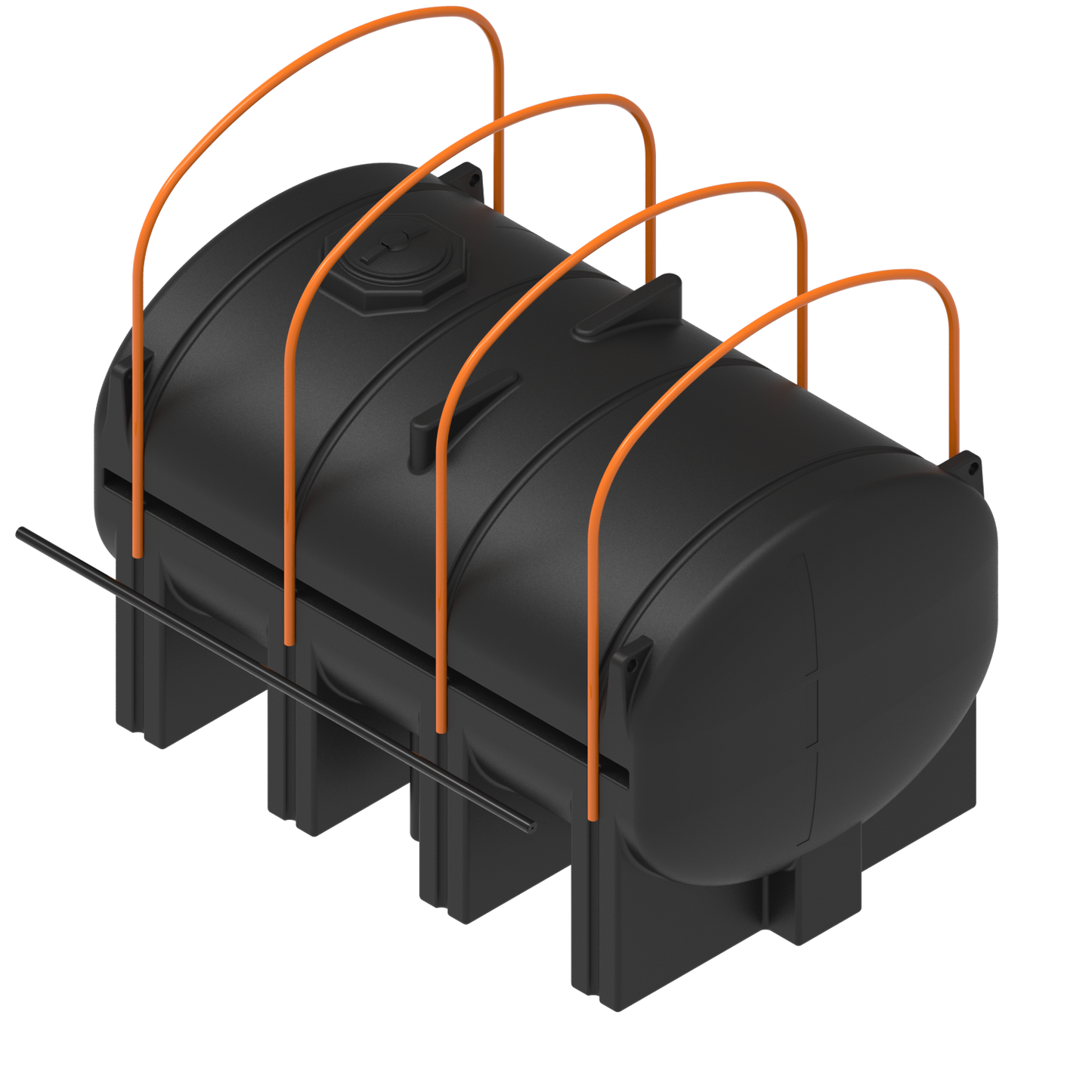 3750 Gallon Flat-Bottom Elliptical Leg Tank with Mounting Hoops