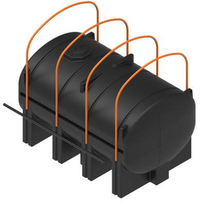 3750 Gallon Flat-Bottom Elliptical Leg Tank with Mounting Hoops