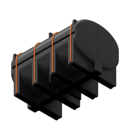 3750 Gallon Flat-Bottom Elliptical Leg Tank with Mounting Hoops