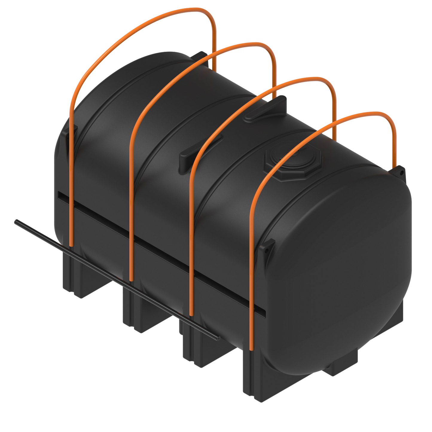 4250 Gallon Flat-Bottom Elliptical Leg Tank with Mounting Hoops