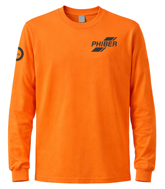 3XL - PhiBer Adult Unbound Orange Long Sleeve Shirt - 3XL - Heavy Cotton