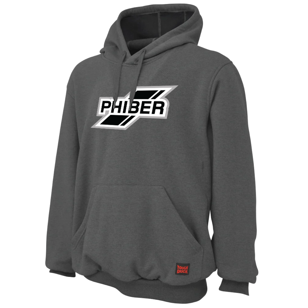PhiBer Adult Tough Duck Charcoal Hoodie - S - Polyester/Cotton
