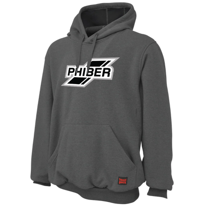 PhiBer Adult Tough Duck Charcoal Hoodie - S - Polyester/Cotton