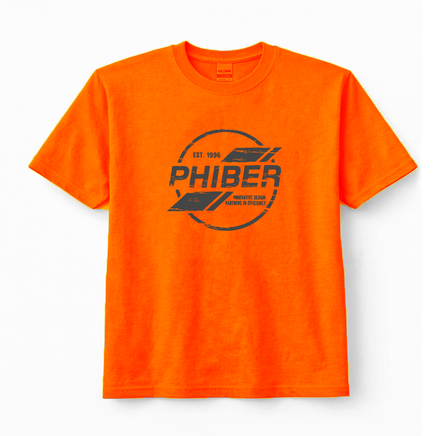 PhiBer Youth Orange T-Shirt - S - Heavy Cotton Blend