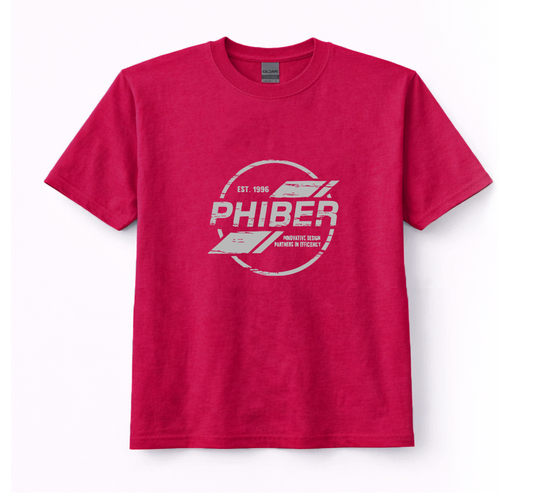 PhiBer Youth Bright Pink T-Shirt - L - Ultra Cotton