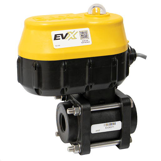3/4-inch EVX Bolted 3/4-inch SEC WWC 3W 24V | EVX07124 | Banjo Corporation | Category-Valve, Connector Type-Female NPT, Material-Polypropylene