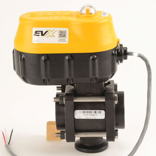 1-inch EVX NPT Bottom Load 3/4-inch SEC WWC 3W | EVX100BL | Banjo Corporation | Category-Valve, Connector Type-Female NPT, Material-Polypropylene