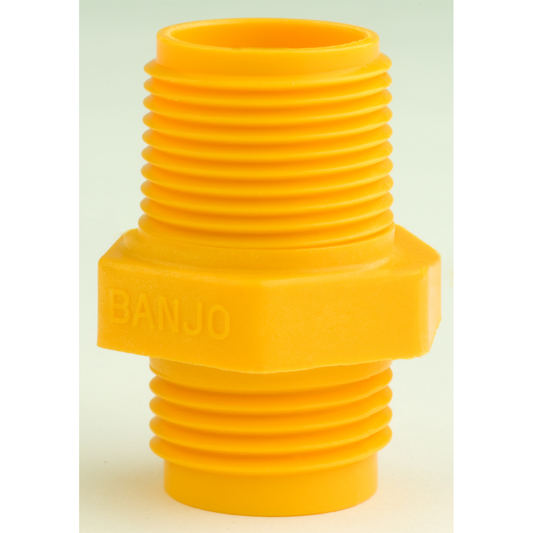 3/4-inch Male NPT X 3/4-inch Garden Hose Male Thread | GHMT075MPT | Banjo Corporation | Category-Adapter, Connector Type-Male GHT, Connector Type-Male NPT