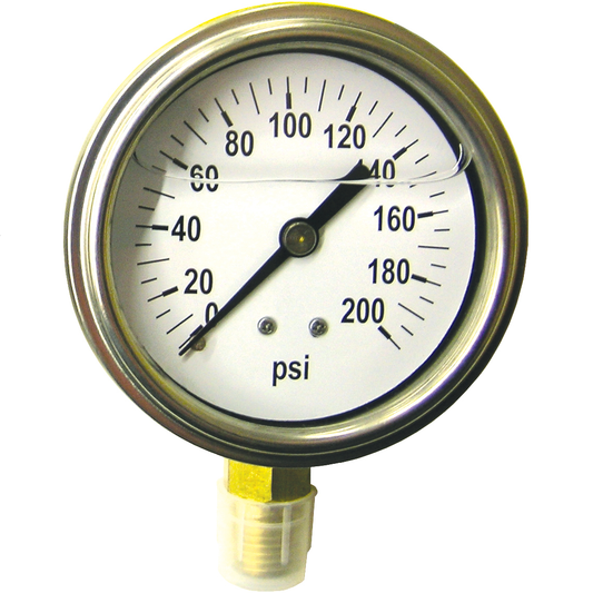 Liquid Filled Gauge 2 1/2" DIA 200 PSI