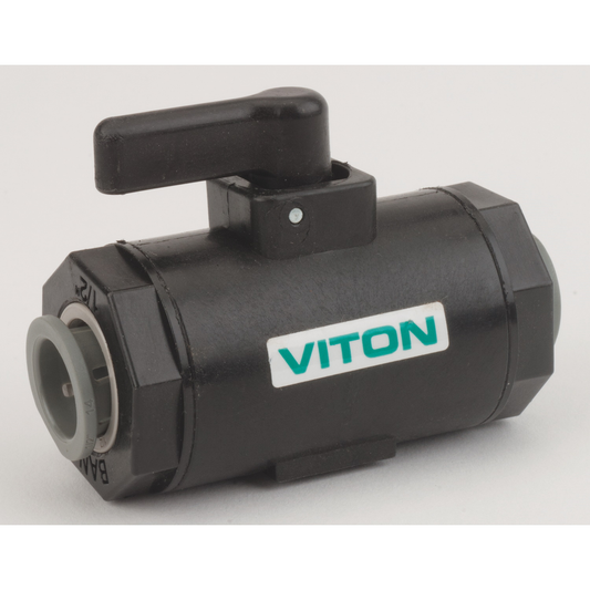 1/2-inch Female Push Lock Micro Valve | LVPL050V | Banjo Corporation | Category-Valve, Material-Polypropylene, Size-0.5-inch