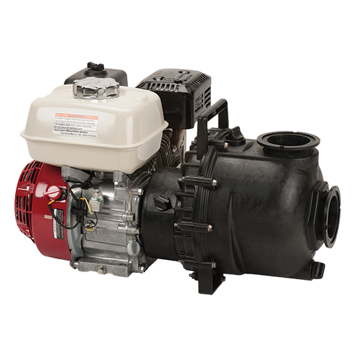 3-inch Poly Manifold WS Pump w/ 6 HP Honda Engine | M300PH6W | Banjo Corporation | Category-Pump, Connector Type-Manifold Flange, Material-Polypropylene