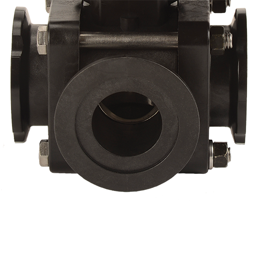 2-inch MEVX SP Side Load 1/2-inch SEC WWC 3W | MEVX200SLX | Banjo Corporation | Category-Valve, Connector Type-Manifold Flange, Material-Polypropylene