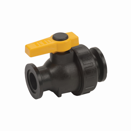 1-inch Manifold FP Single Union Spinweld Valve | MSUV100FP | Banjo Corporation | Category-Valve, Connector Type-Manifold Flange, Material-Polypropylene