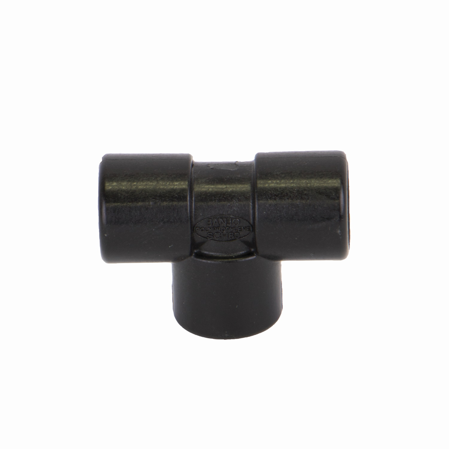 PP Tee 1/4-inch FNPT X 1/4-inch FNPT | TEE025 | Banjo Corporation | Category-Tee, Connector Type-Female NPT, Material-Polypropylene