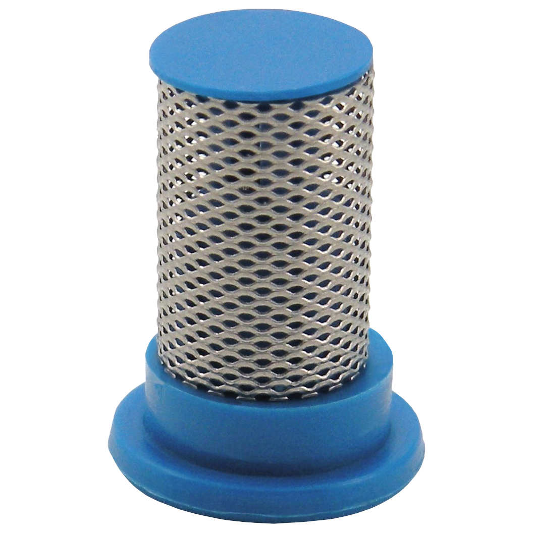 Tip Strainer 50 Mesh SS Screen w/ Check Valve Blue